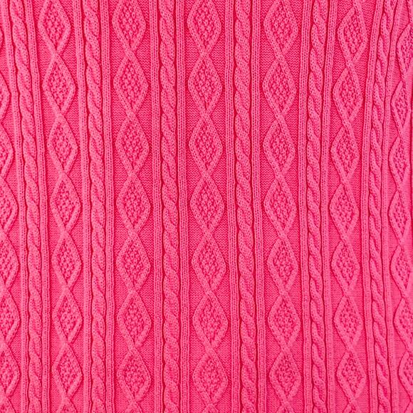 MR TURK Size XL Pink Cable Knit Cotton Half Placket Polo - Picture 2 of 6